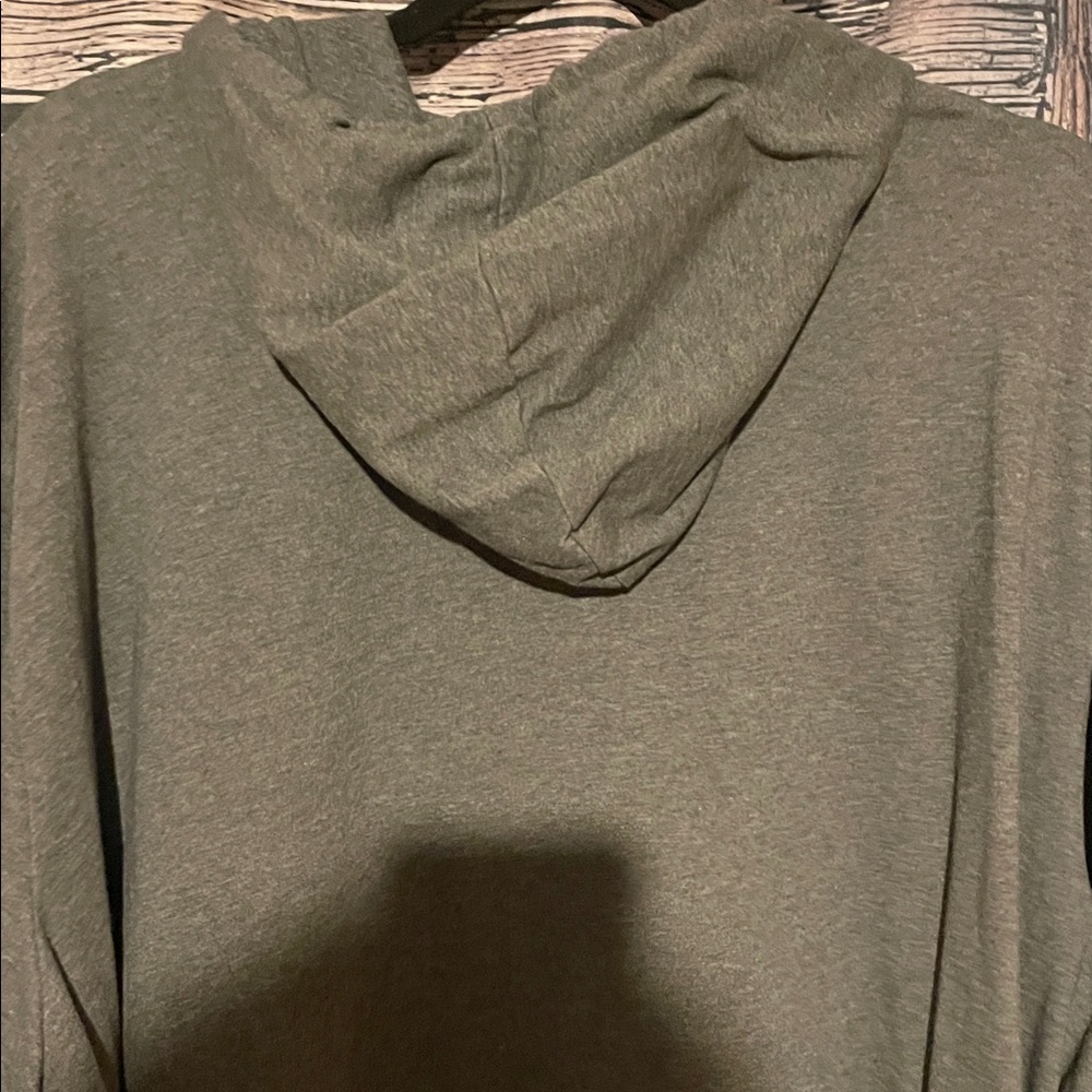 Adidas Charcoal Hoodie with Vibrant Red Logo - Picture 4 of 4